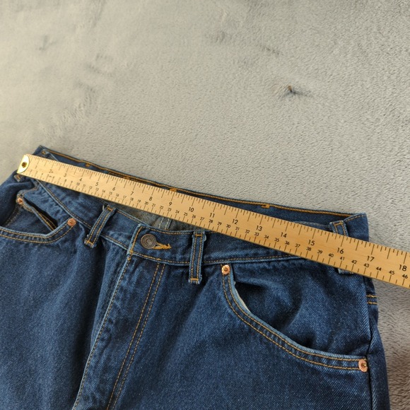 Vintage Levis Orange Tab Jeans Mens 38 (Fits 34x27) Blue Dark Wash Straight - Picture 8 of 13